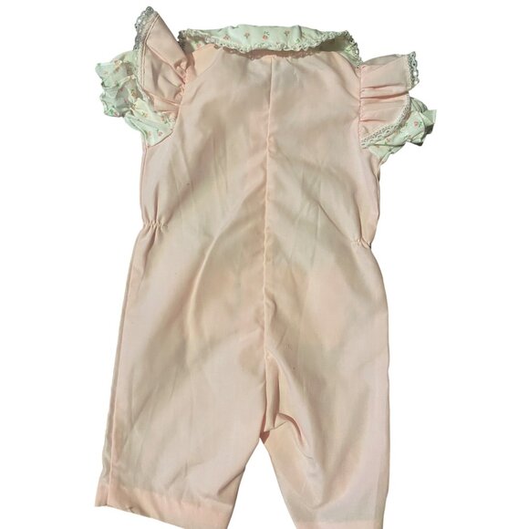 Vintage Pink Baby Jumper With Tulip Embroidery & Front Pockets 0-3 Months - Picture 6 of 6